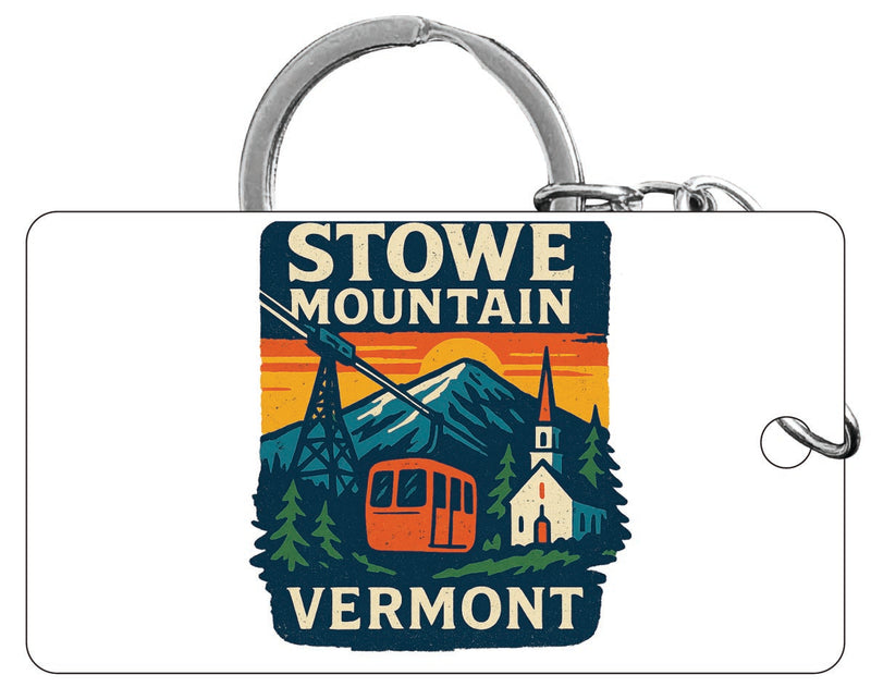 Stowe Mountain Vermont Vintage Design Souvenir Acrylic Keychain (1.5" x 2.75")