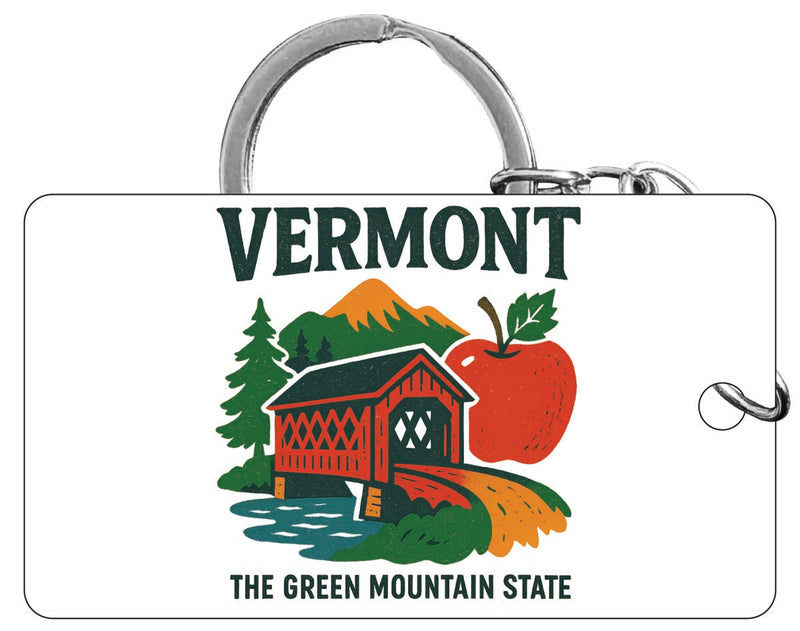 Vermont Vintage Design Souvenir Acrylic Keychain (1.5" x 2.75")