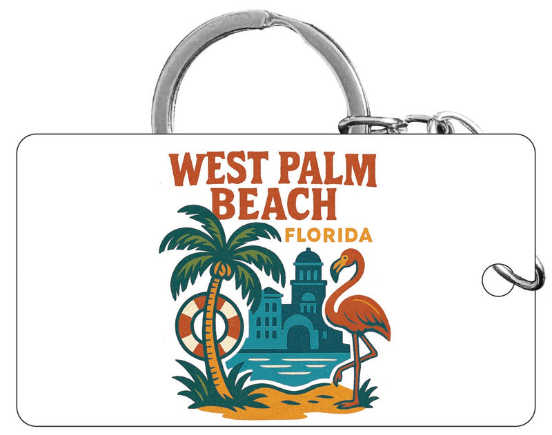 West Palm Beach Florida Vintage Design Souvenir Acrylic Keychain (1.5" x 2.75")