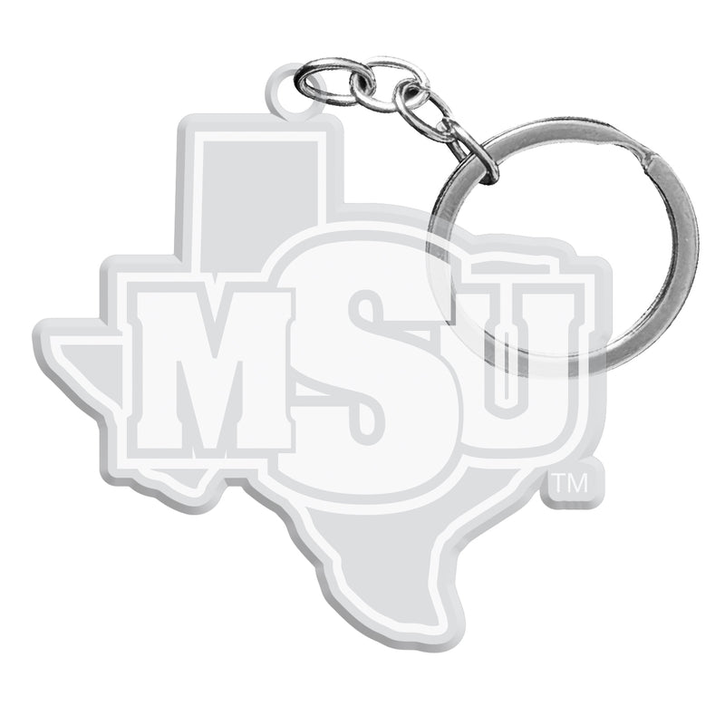 Midwestern State University Mustangs Officially Licensed Precision-Cut Acrylic Keychain – Printed or Engraved Logo Etched