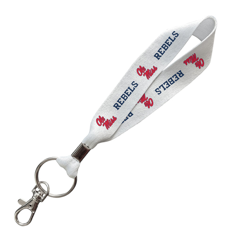 Mississippi Rebels "Ole Miss" Officially Licensed 6-Inches Long Cloth Keychain Lanyard 