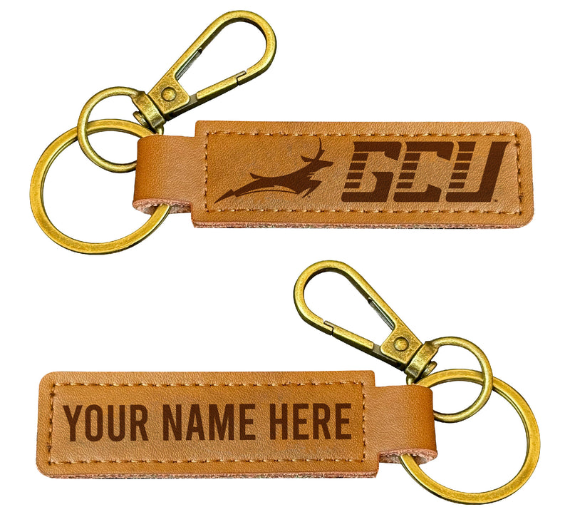 Grand Canyon University Lopes Customizable Leather Keychain 3.25" Long Officially Licensed Collegiate Product 2-Pack