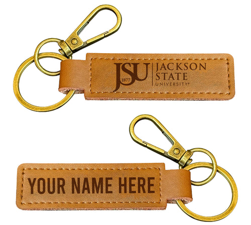 Jackson State University Customizable Leather Keychain 3.25