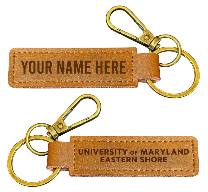 Maryland Eastern Shore Customizable Leather Keychain 3.25" Long Officially Licensed