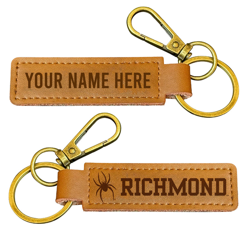 Richmond Spiders Customizable Leather Keychain 3.25" Long Officially Licensed