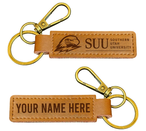 Southern Utah University Customizable Leather Keychain 3.25