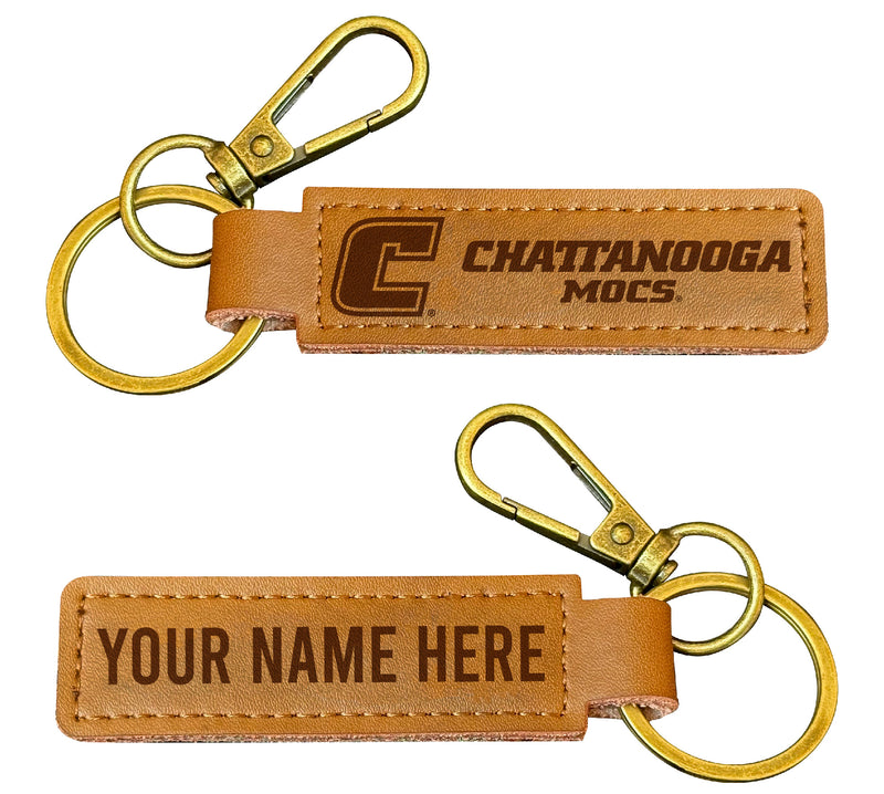 University of Tennessee at Chattanooga Customizable Leather Keychain 3.25" Long Officially Licensed