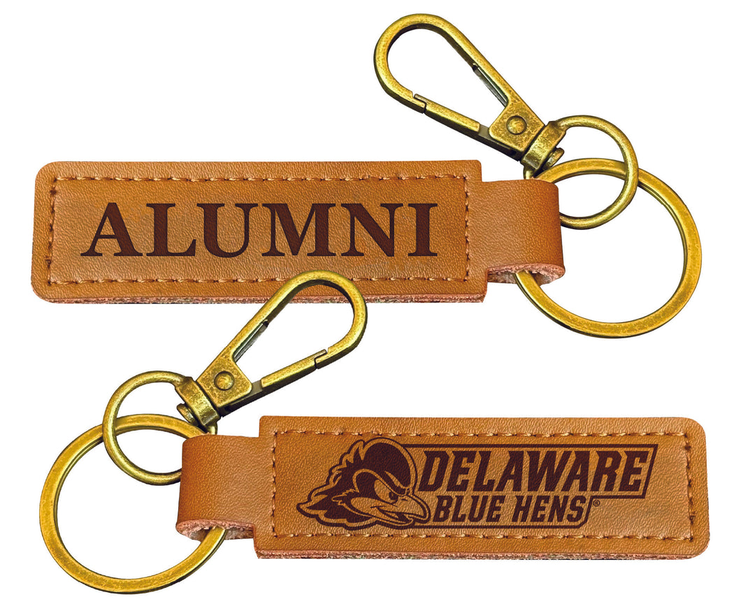 Delaware Blue Hens College Alumni Leather Keychain – Officially Licensed