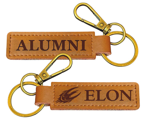 Elon University College Alumni Leather Keychain – Officially Licensed
