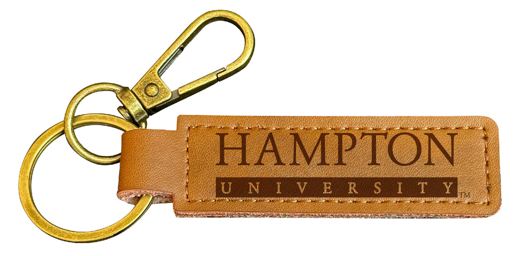 Hampton University Leather Keychain 3.25