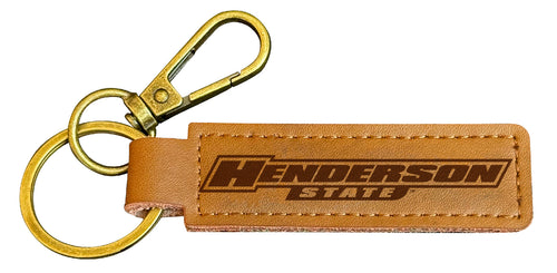 Henderson State Reddies Leather Keychain 3.25