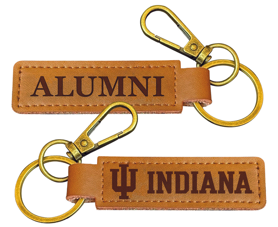 Indiana Hoosiers College Alumni Leather Keychain – Officially Licensed