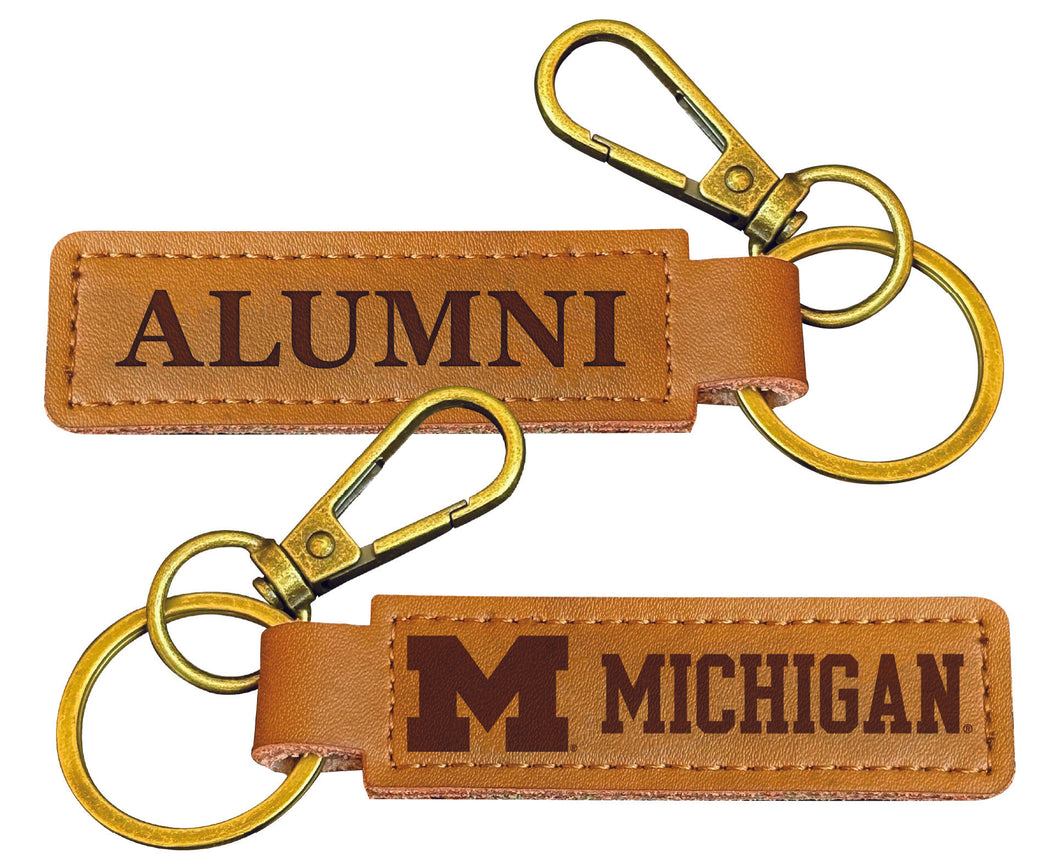 Michigan Wolverines College Alumni Leather Keychain – Officially Licensed