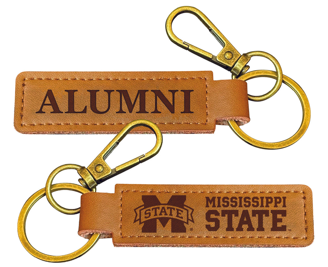 Mississippi State Bulldogs College Alumni Leather Keychain – Officially Licensed