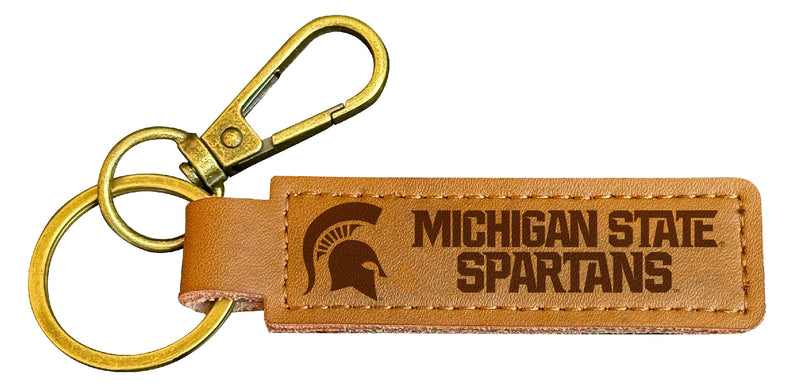Michigan State Spartans Leather Keychain 3.25"� Long Officially Licensed Collegiate Product Single