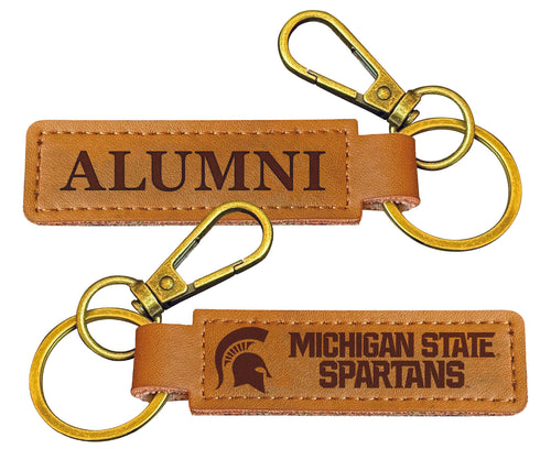 Michigan State Spartans College Alumni Leather Keychain – Officially Licensed