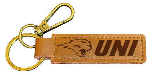 Northern Iowa Panthers Leather Keychain 3.25