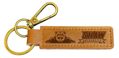Shaw University Bears Leather Keychain 3.25