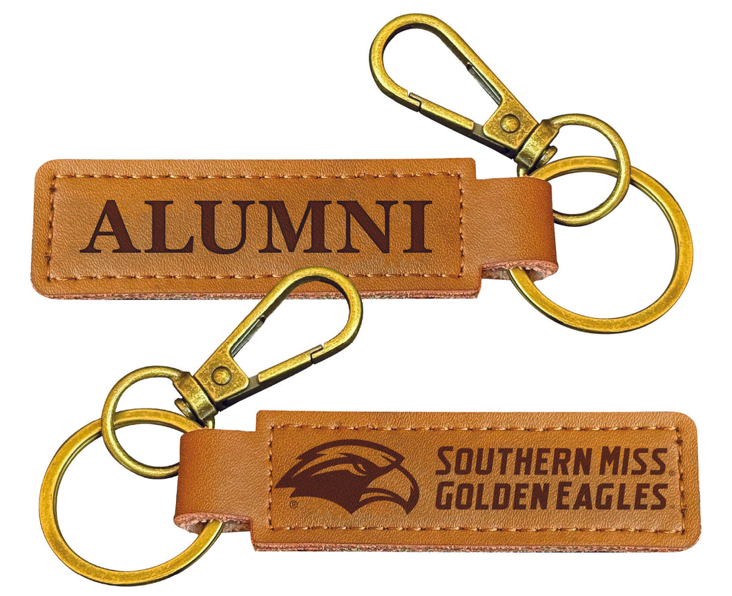 Southern Mississippi Golden Eagles College Alumni Leather Keychain – Officially Licensed