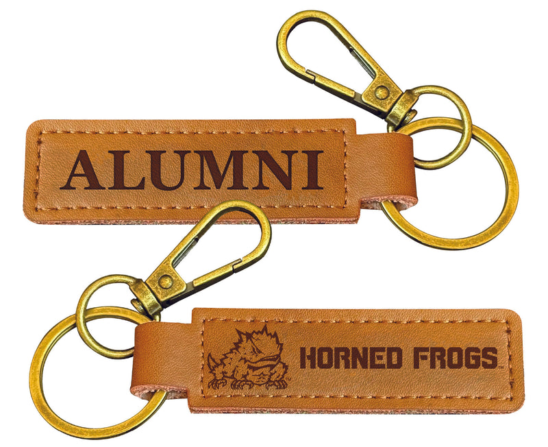 Texas Christian University College Alumni Leather Keychain – Officially Licensed