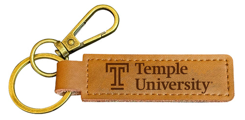 Temple University Leather Keychain 3.25