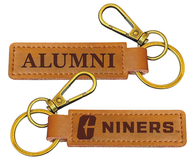 North Carolina Charlotte Forty-Niners College Alumni Leather Keychain – Officially Licensed