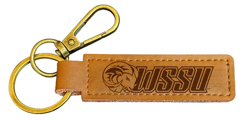 Winston-Salem State Leather Keychain 3.25