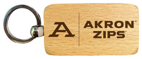Akron Zips 2.5 x 1-Inch Engraved Wooden Keychain Officially Licensed Collegiate Product Single Unit