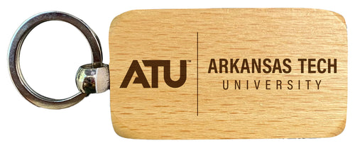 Arkansas Tech University 2.5 x 1-Inch Engraved Wooden Keychain Officially Licensed Collegiate Product Single Unit