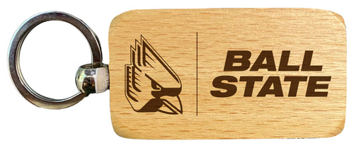 Ball State University 2.5 x 1-Inch Engraved Wooden Keychain Officially Licensed Collegiate Product Single Unit