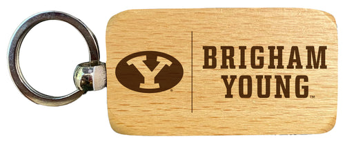 Brigham Young Cougars 2.5 x 1-Inch Engraved Wooden Keychain Officially Licensed Collegiate Product 4-Pack