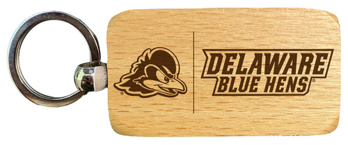 Delaware Blue Hens 2.5 x 1-Inch Engraved Wooden Keychain Officially Licensed Collegiate Product 2-Pack