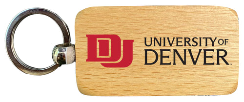 University of Denver Pioneers 2.5 x 1-Inch Wooden Keychain Officially Licensed Collegiate Product 2-Pack