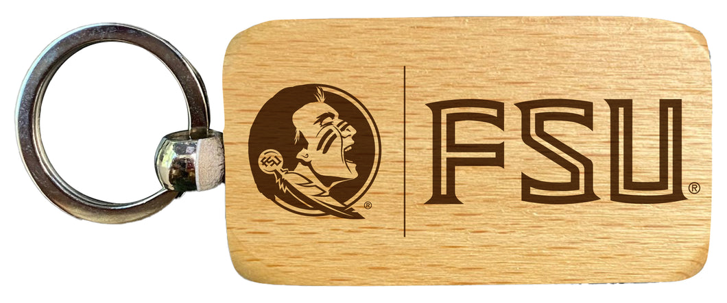 Florida State Seminoles 2.5 x 1-Inch Engraved Wooden Keychain Officially Licensed Collegiate Product Single Unit