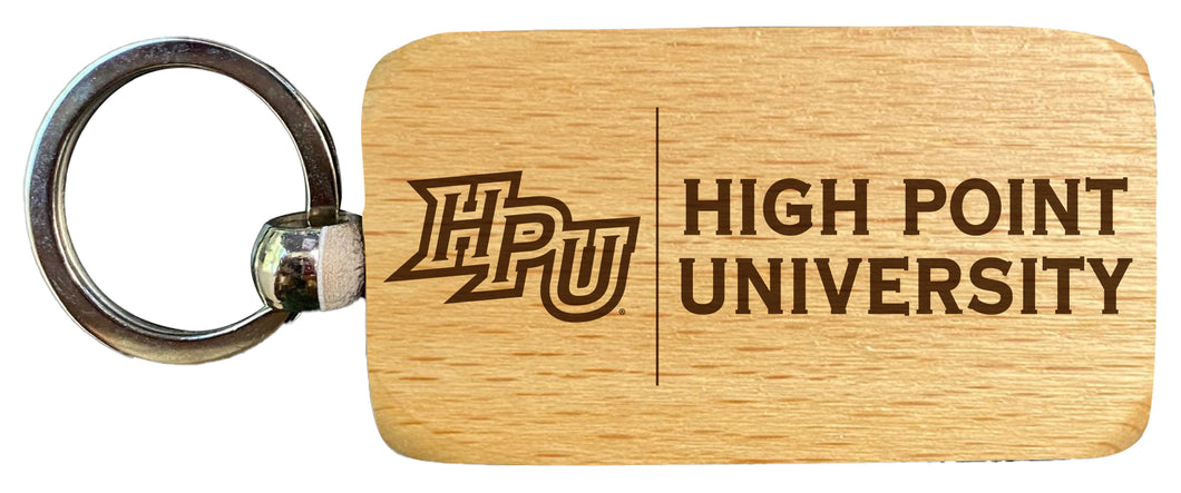 High Point University 2.5 x 1-Inch Engraved Wooden Keychain Officially Licensed Collegiate Product 4-Pack
