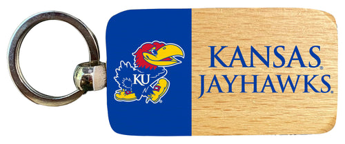 Kansas Jayhawks 2.5 x 1-Inch Wooden Keychain Officially Licensed Collegiate Product 2-Pack