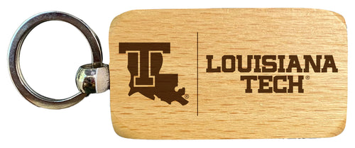 Louisiana Tech Bulldogs 2.5 x 1-Inch Engraved Wooden Keychain Officially Licensed Collegiate Product Single Unit