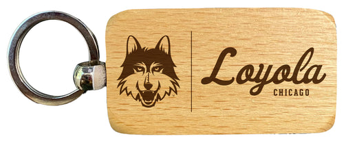 Loyola University Ramblers 2.5 x 1-Inch Engraved Wooden Keychain Officially Licensed Collegiate Product 2-Pack