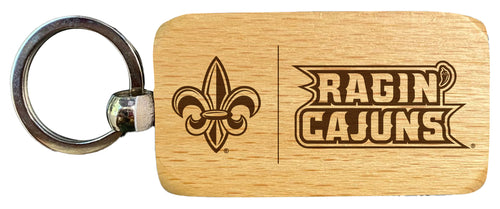 Louisiana at Lafayette Ragin' Cajuns 2.5 x 1-Inch Engraved Wooden Keychain Officially Licensed Collegiate Product Single Unit