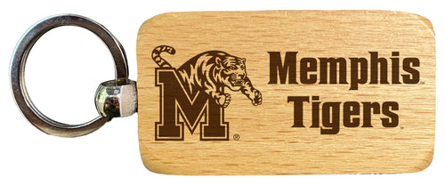 Memphis Tigers 2.5 x 1-Inch Engraved Wooden Keychain Officially Licensed Collegiate Product 4-Pack