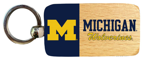 Michigan Wolverines 2.5 x 1-Inch Wooden Keychain Officially Licensed Collegiate Product Single