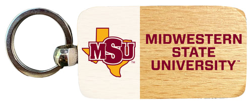 Midwestern State University Mustangs 2.5 x 1-Inch Wooden Keychain Officially Licensed Collegiate Product Single