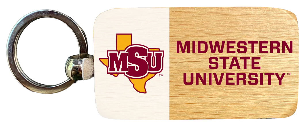 Midwestern State University Mustangs 2.5 x 1-Inch Wooden Keychain Officially Licensed Collegiate Product Single