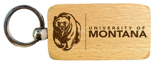 Montana University 2.5 x 1-Inch Engraved Wooden Keychain Officially Licensed Collegiate Product 2-Pack