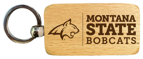Montana State Bobcats 2.5 x 1-Inch Engraved Wooden Keychain Officially Licensed Collegiate Product Single Unit
