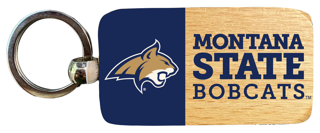 Montana State Bobcats 2.5 x 1-Inch Wooden Keychain Officially Licensed Collegiate Product Single