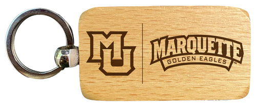 Marquette Golden Eagles 2.5 x 1-Inch Engraved Wooden Keychain Officially Licensed Collegiate Product 2-Pack