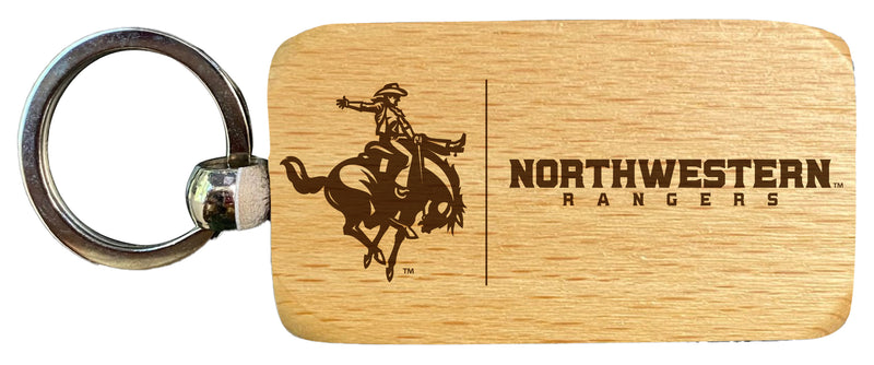 Northwestern Oklahoma State University 2.5 x 1-Inch Engraved Wooden Keychain Officially Licensed Collegiate Product 4-Pack