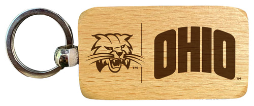 Ohio University 2.5 x 1-Inch Engraved Wooden Keychain Officially Licensed Collegiate Product 4-Pack