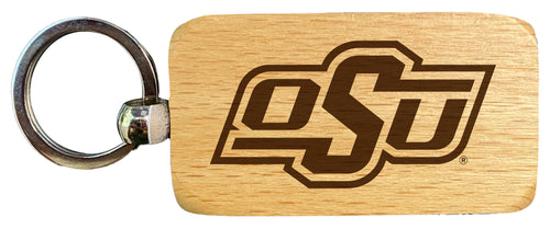 Oklahoma State Cowboys 2.5 x 1-Inch Engraved Wooden Keychain Officially Licensed Collegiate Product Single Unit